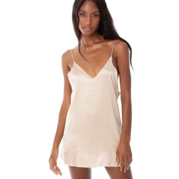 ARE YOU AM I Zillah Satin Ivory Perfect Slip Dress Medium - Picture 2 of 7